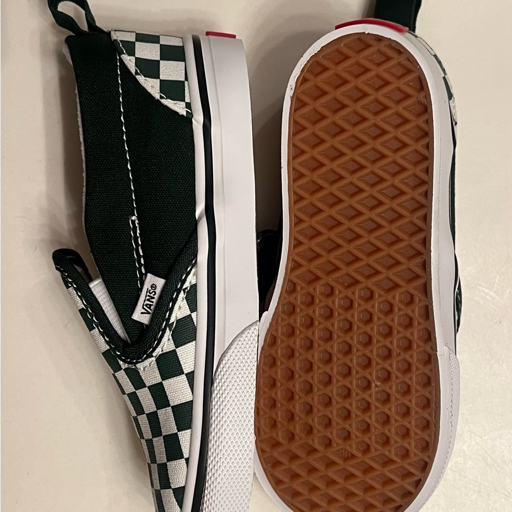 Vans Green Checkered Slip-On Sneakers - Toddler 8.5 - Picture 3 of 3